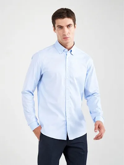 Рубашка классическая из хлопка приталенная - G051SZ0040TORENTO-D Сорочка муж. (VR036, M)