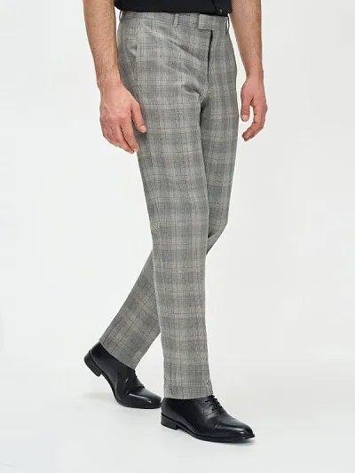 Брюки в клетку из смесовой шерсти зауженные - G051SZ0030WEL/P Брюки муж. (VR024, 52, 6)