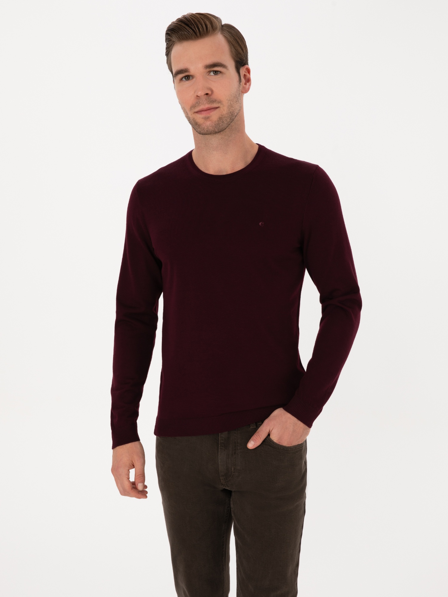 Джемпер с добавлением шерсти Cacharel, цвет – бордовый, G051SZ0TK0ELO_25K.VR263