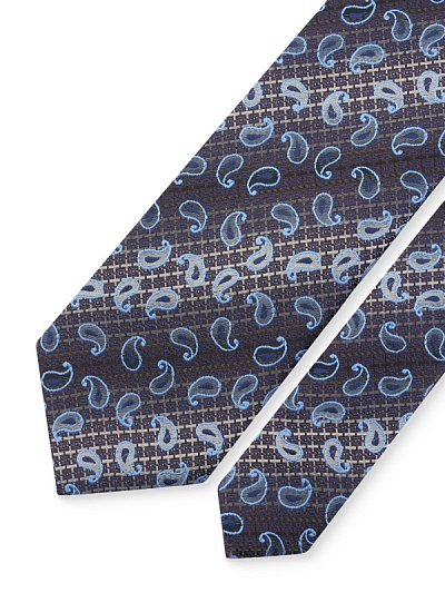 Галстук жаккардовый с узором пейсли - A051SZ0900ST-PESK9 Галстук муж. (999)