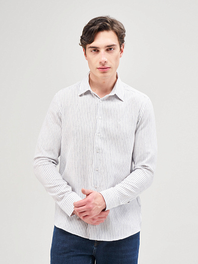 Рубашка с добавлением льна приталенная - G051SZ0040ALFAO Сорочка муж. (VR033, 2XL)