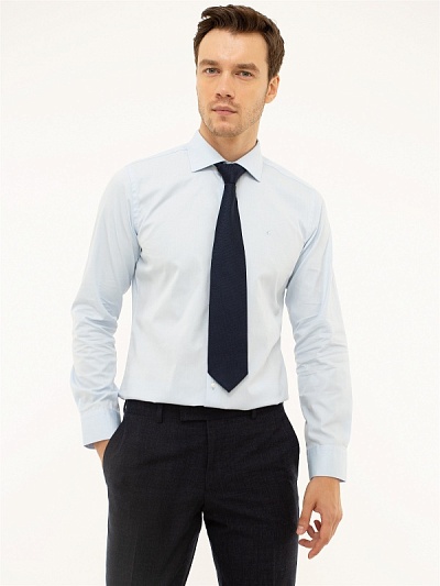 Рубашка классическая из хлопка приталенная - G051SZ0040GOHAİ Сорочка муж. (VR003, 39)