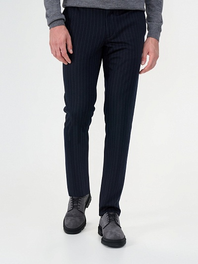 Брюки в полоску из смесовой шерсти зауженные - G051SZ0030LEVISRU/P Брюки муж. (VR033, 46, 6)