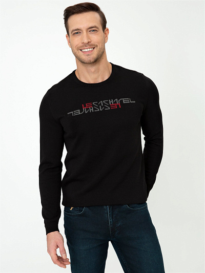 Джемпер трикотажный с надписью - G051SZ0TK0AIKO Кофта муж. (VR046, 2XL)