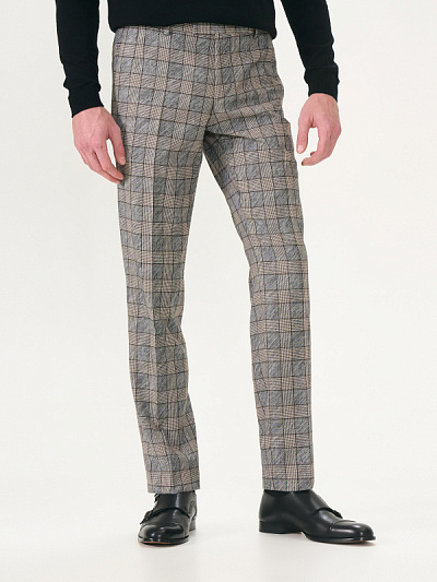 Брюки классические шерстяные в клетку зауженные - G051SZ0030EXCL EMARA/P Брюки муж. (VR046, 44, 6)