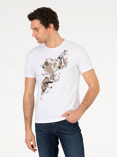 Футболка с абстрактным принтом - G051SZ0110CLARK Футболка муж. (VR013, 2XL)