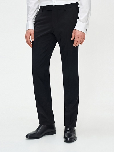 Брюки классические из смесовой шерсти зауженные - G051SZ0030THEO/P Брюки муж. (VR046, 48, 6)