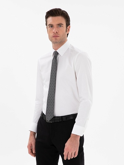 Рубашка классическая из хлопка приталенная - G051SZ0040GOSPRO_SLM_25Y Сорочка муж. (VR013, 38)