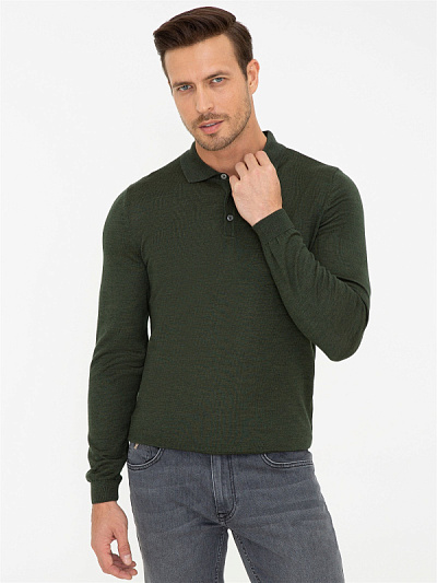 Поло с длинным рукавом трикотажное - G051SZ0TK0ELIP Кофта муж. (VR027, S)