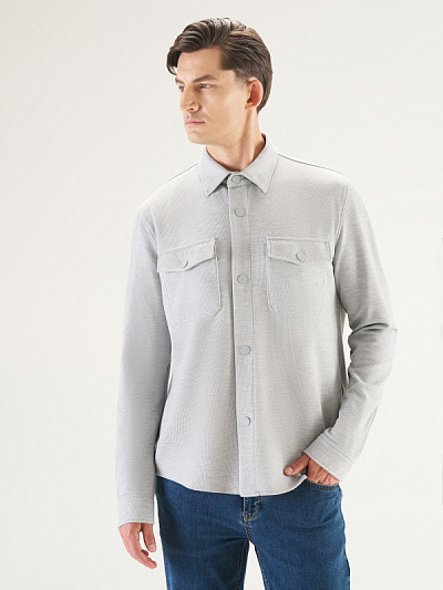 Рубашка плотная свободная с накладными карманами - G051SZ0040LE DEOR Сорочка муж. (VR024, S)