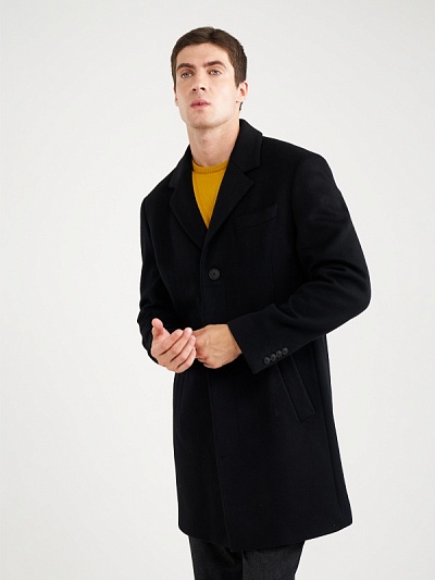 Пальто однобортное из смесовой шерсти - G051SZ0050DECOYAN-R-O Пальто муж. (VR046, 54)