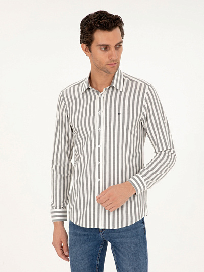 Рубашка в полоску приталенная - G051SZ0040KAVANGO Сорочка муж. (VR024, 2XL)