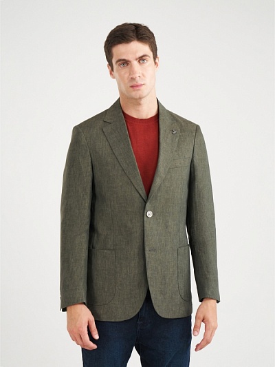Пиджак однобортный из льна - G051SZ0020OLIA/C Пиджак муж. (VR054, 50, 6)