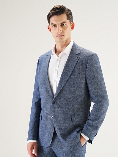 Пиджак в клетку на двух пуговицах - G051SZ0020NAIRO/C Пиджак муж. (VR036, 48, 6)