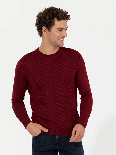 Джемпер трикотажный с рельефным узором - G051SZ0TK0LELADU Кофта муж. (VR014, XL)