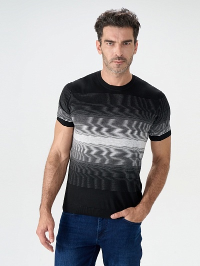 Футболка трикотажная в полоску - G051SZ0TK0CRON Кофта муж. (VR046, XL)